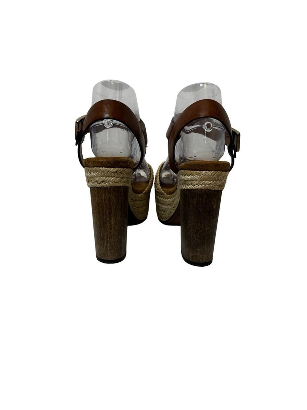 CASTAÑER Leather Colorblock Neutral Pattern Chunky Block Heel Sandals - Picture 15 of 16